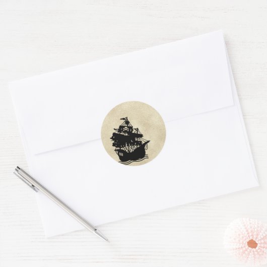 Pirates Cove Halloween Ronde Sticker (Envelop)