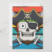 Pirates Fiesta Funny Pirate Cartoon Verjaardagsfee Kaart (Achterkant)