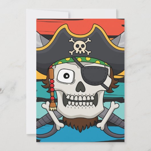 Pirates Fiesta Funny Pirate Cartoon Verjaardagsfee Kaart (Achterkant)