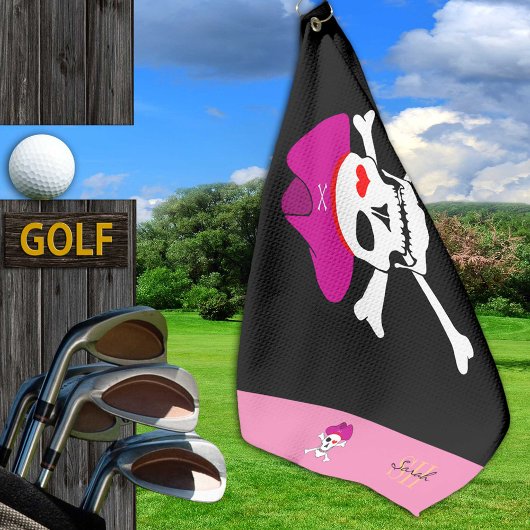 Pirates flag & Captain Grace monogrammed Golf Golfhanddoek