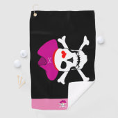 Pirates flag & Captain Grace monogrammed Golf Golfhanddoek (Insitu)