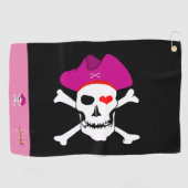 Pirates flag & Captain Grace monogrammed Golf Golfhanddoek (Horizontaal)