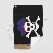 Pirates flag & Captain Jack monogrammed Golf towel Golfhanddoek (Insitu)
