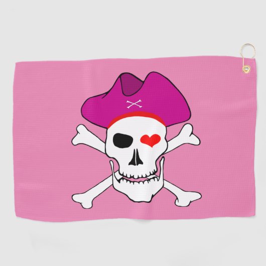 Pirates Flag & Kapitein Grace, Skull /Golf Games G Golfhanddoek (Horizontaal)