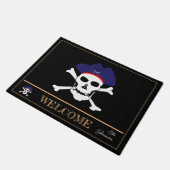Pirates Flag & Kapitein Jack, huismats /Welcome Deurmat (Schuin)