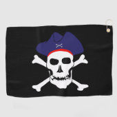 Pirates Flag & Kapitein Jack, Skull/Golf Games Golfhanddoek (Horizontaal)