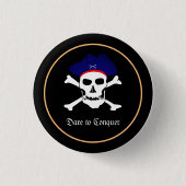 Pirates Flag & Skull in Pet, mode van partijen/spo Ronde Button 3,2 Cm (Voorkant)