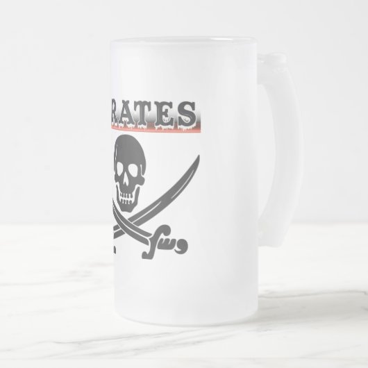 Pirates Frosted Glass Beer Mok (Voorkant rechts)