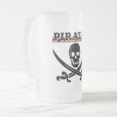 Pirates Frosted Glass Beer Mok (Voorkant links)