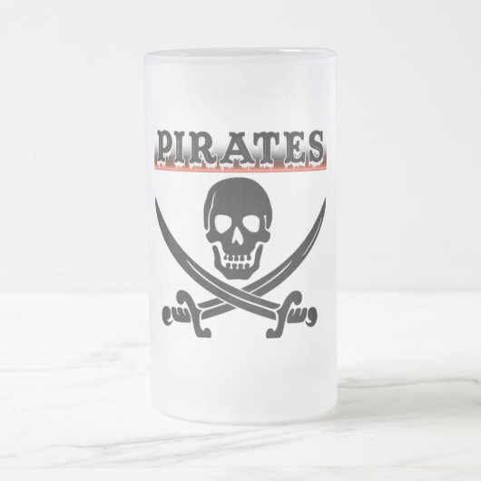 Pirates Frosted Glass Beer Mok (Center)