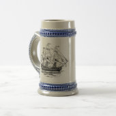  Pirates Galleon, Schets van een schip van 74 Pist Bierpul (Voorkant links)