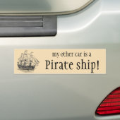  Pirates Galleon, Schets van een schip van 74 Pist Bumpersticker (Op auto)