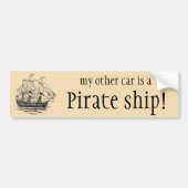  Pirates Galleon, Schets van een schip van 74 Pist Bumpersticker (Voorkant)