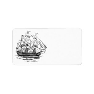 Pirates Galleon, Schets van een schip van 74 Pist Etiket