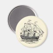  Pirates Galleon, Schets van een schip van 74 Pist Magneet (Voorkant / Achterkant)