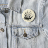 Pirates Galleon, Schets van een schip van 74 Pist Ronde Button 5,7 Cm (In situ)