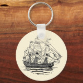  Pirates Galleon, Schets van een schip van 74 Pist Sleutelhanger (Voorkant)