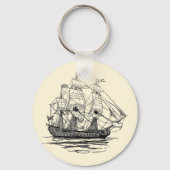  Pirates Galleon, Schets van een schip van 74 Pist Sleutelhanger (Achterkant)