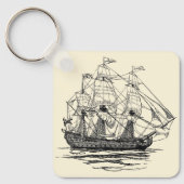  Pirates Galleon, Schets van een schip van 74 Pist Sleutelhanger (Voorkant)