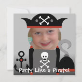 Pirates Girl Party Like a Pirate Verjaardag nodigt Kaart (Voorkant)