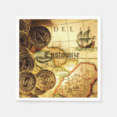 Pirates Gold Treasure Map Napkins Servet (Voorkant)