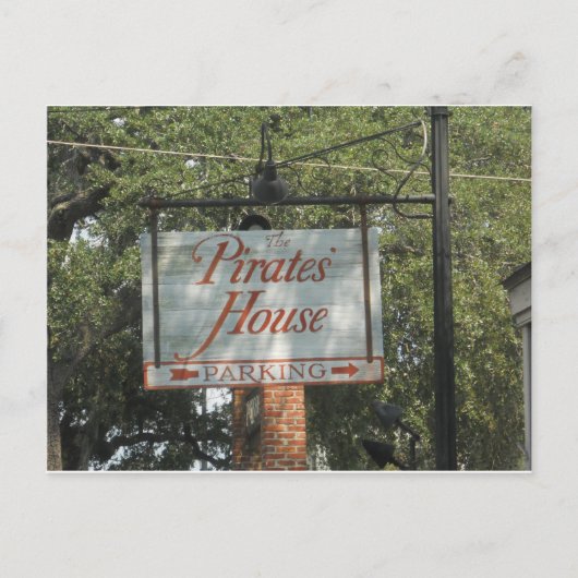 Pirates House Restaurant Sign Savannah Georgia Briefkaart (Voorkant)