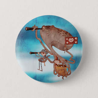 Pirates. Imagination and fantasy, cute and lovely. Ronde Button 5,7 Cm