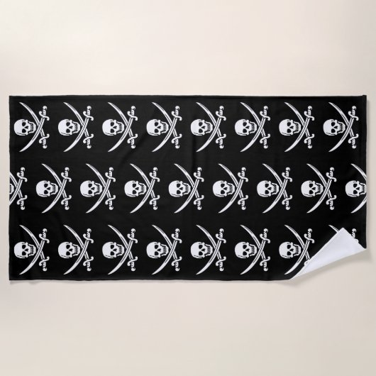 Pirates Jolly Roger Beach Towel Strandlaken (Voorkant)