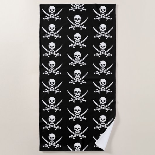 Pirates Jolly Roger Beach Towel Strandlaken (Voorkant)