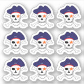Pirates & Kapitein Jack, Skull X botten/Set 3 Sticker (Voorkant)