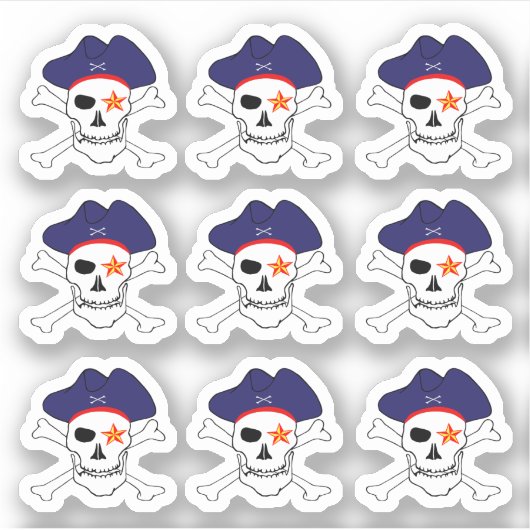 Pirates & Kapitein Jack, Skull X botten/Set 3 Sticker (Voorkant)