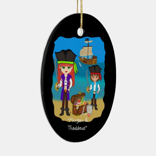 Pirates kerstversient keramisch ornament (Rechts)