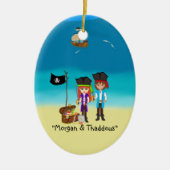 Pirates kerstversient keramisch ornament (Voorkant)