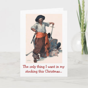 Pirate's kerstwens feestdagen kaart