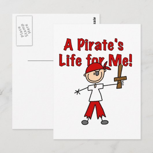 Pirate's Life for Me Tshirts and Gifts Briefkaart (Voorkant / Achterkant)