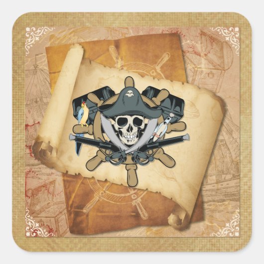 Pirates Life for Me Vierkante Sticker (Voorkant)