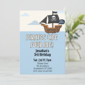 Pirates Life FOUR Me, Pirate 4th Birthday Kaart (Staand voorkant)