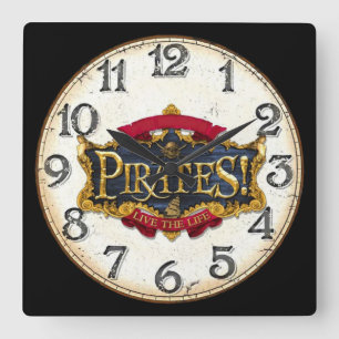 Pirates Live the Life Vierkante Klok