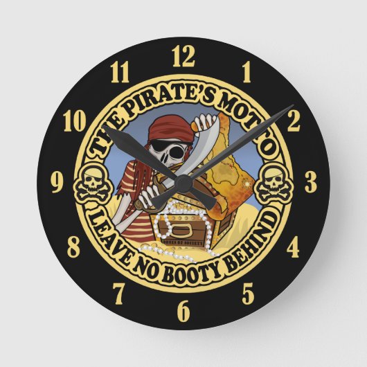 Pirate's Motto Ronde Klok (Voorkant)