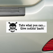 Pirates neemt alles bumpersticker (Op auto)