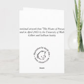 Pirates of Penzance kaart (Achterkant)