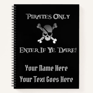 Pirates only - Voer in als je durft! Funky Skull Notitieboek