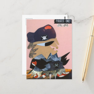 Pirates only weg piraat houdt van de fiets briefkaart