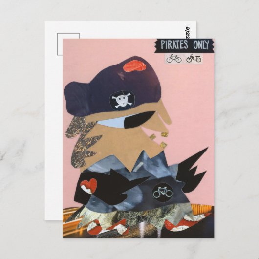 Pirates only weg piraat houdt van de fiets briefkaart (Voorkant / Achterkant)