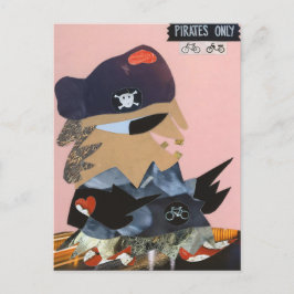 Pirates only weg piraat houdt van de fiets briefkaart