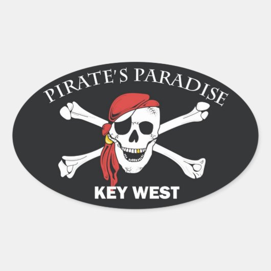 Pirates Paradise Ovale Sticker (Voorkant)