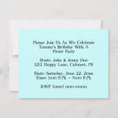 PIRATES PARTIJ THEME SHIP SAILS JR FLAG INVITATION KAART (Achterkant)