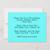 PIRATES PARTIJ THEME SHIP SAILS JR FLAG INVITATION KAART (Achterkant)