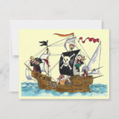 PIRATES PARTIJ THEME SHIP SAILS JR FLAG INVITATION KAART (Voorkant)