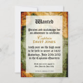 Pirates Party Invite op Antiek kaart (Achterkant)